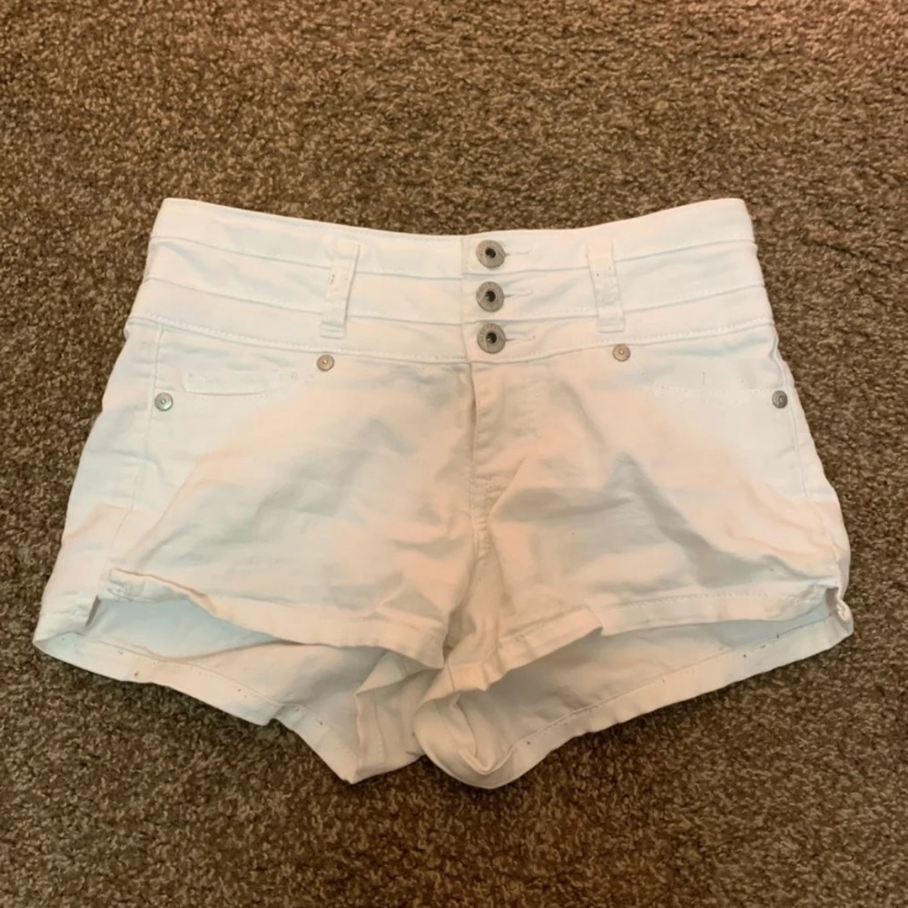 White jean shorts